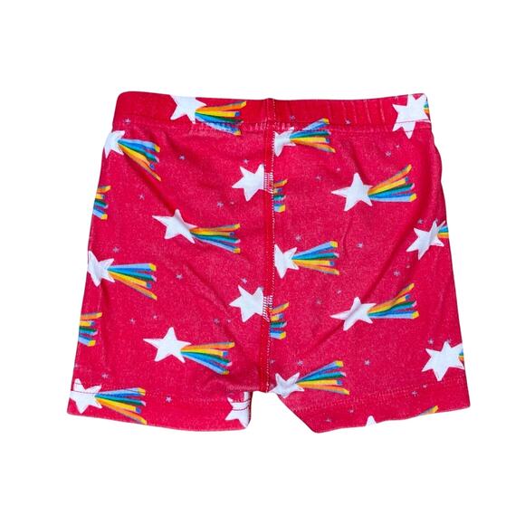 Hanna Andersson Sz 3 Red Shooting Stars Short Sleeve & Shorts Pajama Sest - Picture 5 of 8